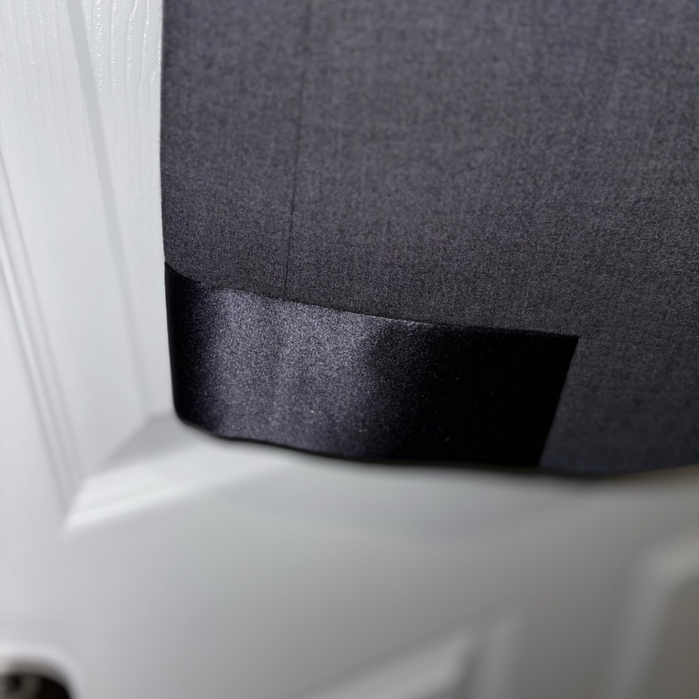 BCBGMAXAZRIA  Blazer Size S Kana Heather Jacket Satin Trim Gray​​​ - Picture 3 of 7